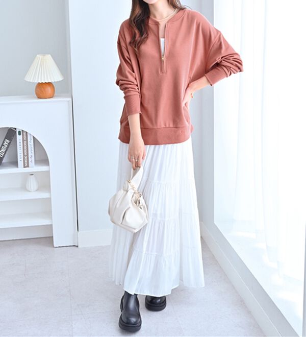 Viola e Viola（ヴィオラ エ ヴィオラ）の「抜け感！ハーフジップ大人スウェット（トレーナー・スウェット）」｜詳細画像