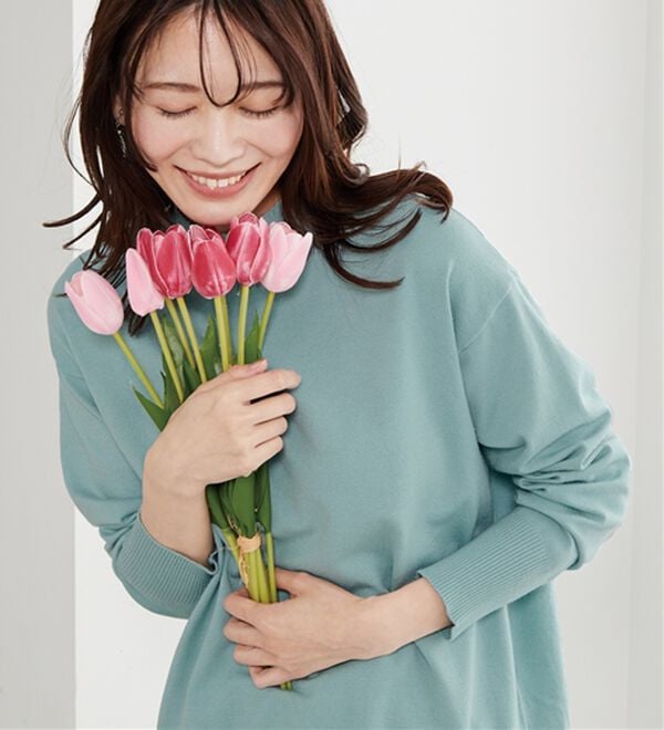 BELLUNA（ベルーナ）の「【新色追加】もちもち素材ハイネックニットプルオーバー（ニット・セーター）」｜詳細画像