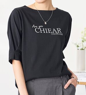 BELLUNA（ベルーナ）の「汗ジミ対策！袖タック使いロゴプルオーバー（カットソー）」｜詳細画像