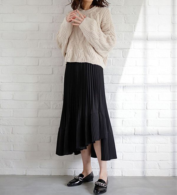 RANAN（ラナン）の「ビッグケーブル短丈ニット（ニット・セーター）」｜詳細画像