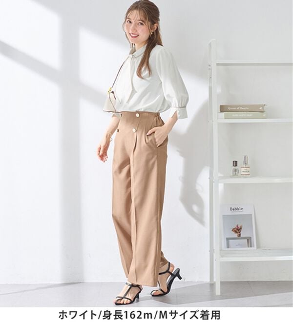 alotta（アロッタ）の「袖口パール6分袖ブラウス（ブラウス）」｜詳細画像