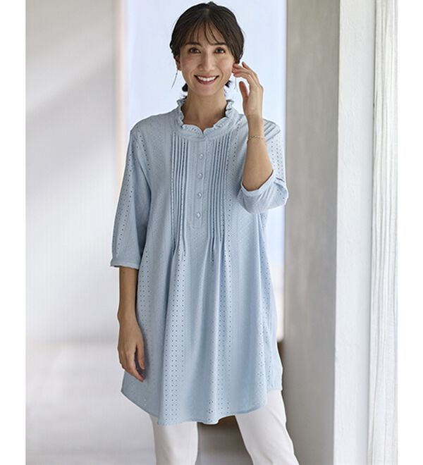 BELLUNA（ベルーナ）の「カットレースフレアーチュニック（チュニック）」｜詳細画像