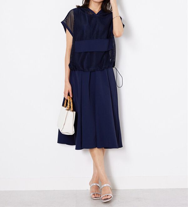 BELLUNA（ベルーナ）の「2点セット【Ｌａｇｒｉｌｕａ】メッシュ使いワンピースアンサンブル（その他ワンピース）」｜詳細画像