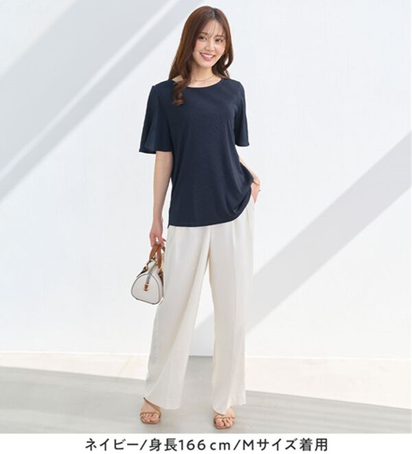 alotta（アロッタ）の「【4つの機能付】ひんやりチューリップ袖ブラウスTシャツ（カットソー）」｜詳細画像