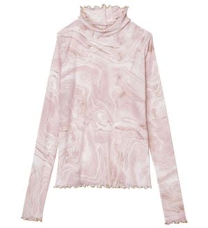 RANAN（ラナン）の「ほんのりシアーカットソープルオーバー（カットソー）」｜ピンク系