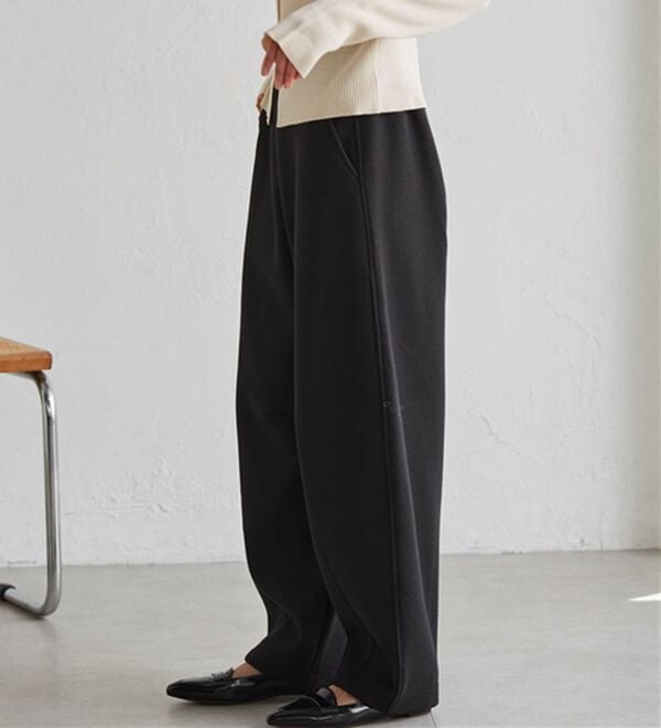 RANAN（ラナン）の「フェイクウールバレルレッグカーブパンツ（フルレングスパンツ）」｜詳細画像