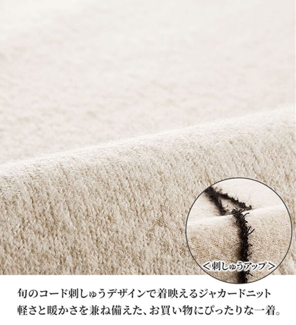 BELLUNA（ベルーナ）の「線描きジャカードニットプルオーバー（ニット・セーター）」｜詳細画像