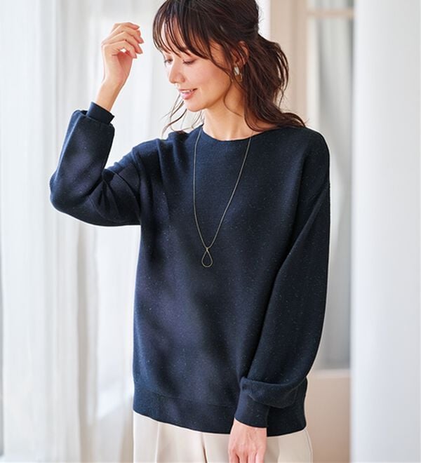 BELLUNA（ベルーナ）の「ラメ調もちもちニットプルオーバー（ニット・セーター）」｜詳細画像