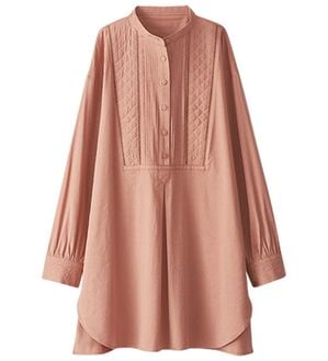 BELLUNA（ベルーナ）の「キルト×ピンタック使いシャツチュニック（チュニック）」｜ピンク