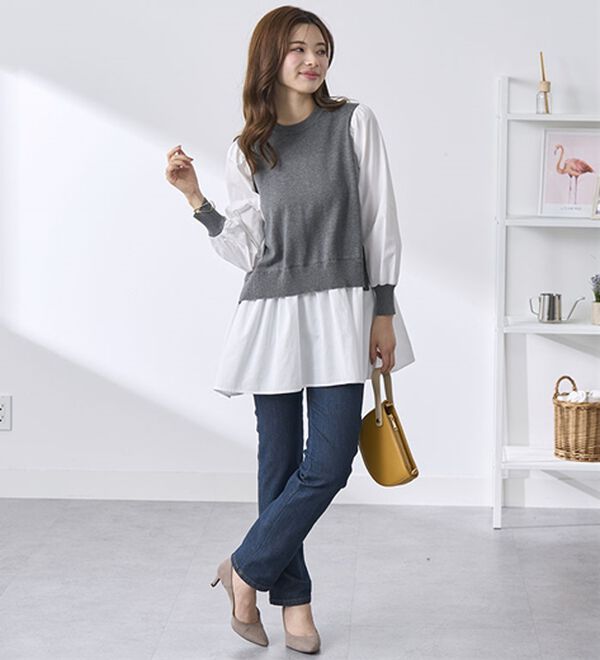 BELLUNA（ベルーナ）の「【２枚組】ベストドッキングチュニック（チュニック）」｜詳細画像