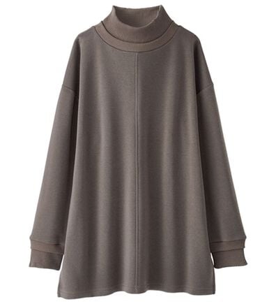 BELLUNA（ベルーナ）の「リブ使いがかわいい裏起毛トレーナー（チュニック）」