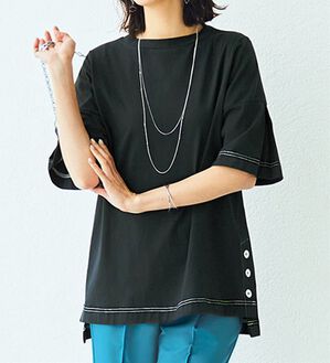 BELLUNA（ベルーナ）の「ひんやりキシリトール加工綿１００％プルオーバー（カットソー）」｜詳細画像