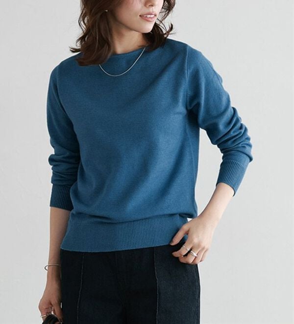 Pierrot（ピエロ）の「【Ｓ～３Ｌ】ネックが選べるプレミアムカシミヤタッチニット（ニット・セーター）」｜詳細画像