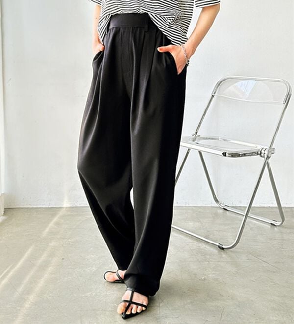 GeeRA（ジーラ）の「オンオフ着られる！カーブパンツ（フルレングスパンツ）」｜詳細画像