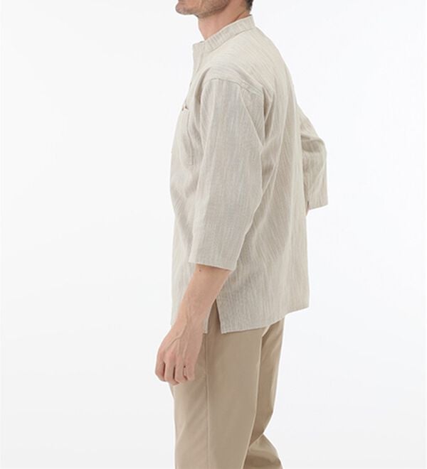 「ざっくり木綿のゆったりリラックスシャツ（メンズシャツ）」｜詳細画像