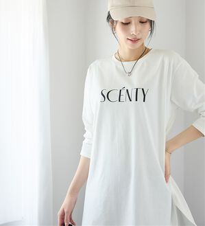Viola e Viola（ヴィオラ エ ヴィオラ）の「ひんやり＆さらり綿混チュニックＴシャツ（チュニック）」｜ホワイトロゴ／長袖