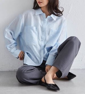 RANAN（ラナン）の「配色パイピングシアーシャツ（シャツ）」｜詳細画像