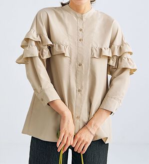 BELLUNA（ベルーナ）の「シャカ伸び！はっ水ティアードフリルブラウス（ブラウス）」｜詳細画像