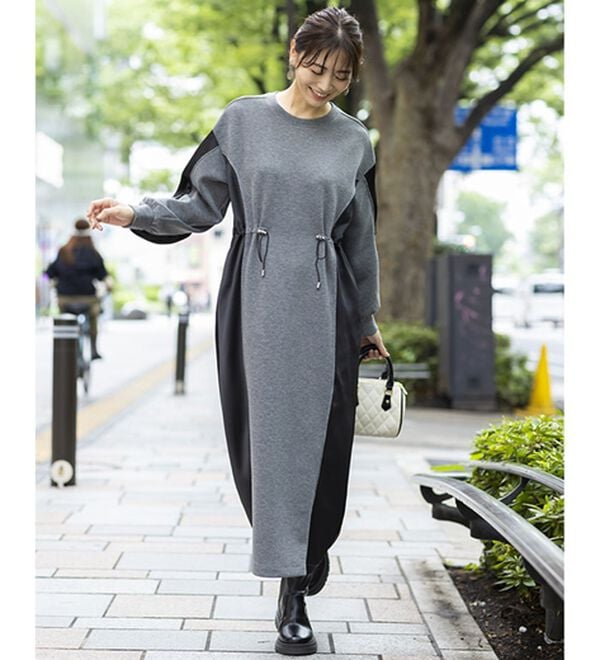 BELLUNA（ベルーナ）の「異素材切替ドロストワンピース（その他ワンピース）」｜詳細画像