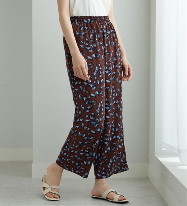 BELLUNA（ベルーナ）の「ヒンヤリ冷感！プリントワイドパンツ（ワイドパンツ・ガウチョ）」｜詳細画像