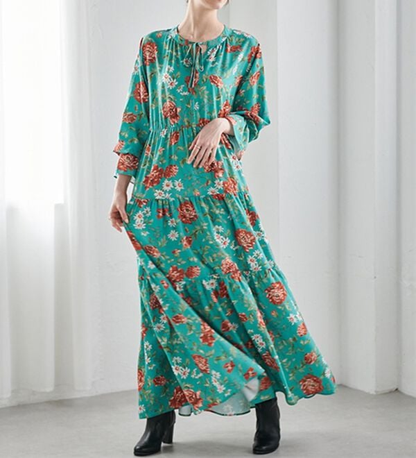 RANAN（ラナン）の「レトロフラワーティアードワンピ（その他ワンピース）」｜詳細画像