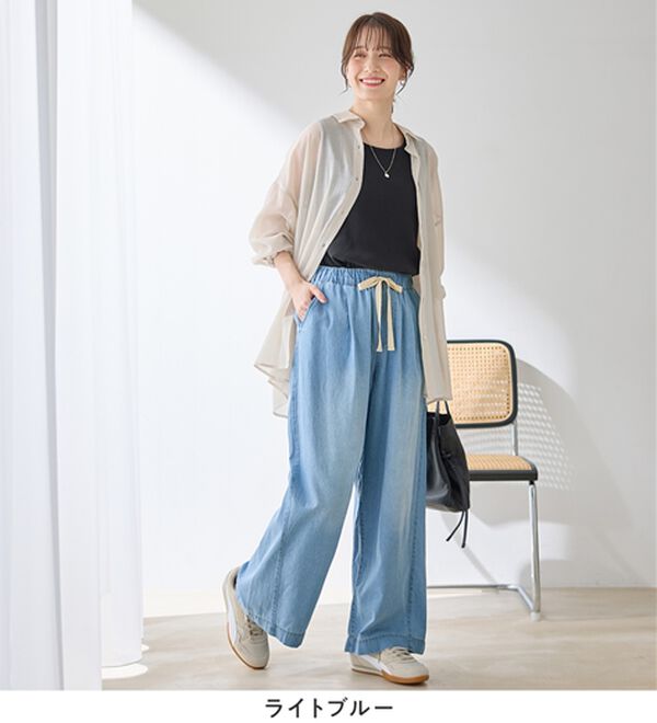Viola e Viola（ヴィオラ エ ヴィオラ）の「涼やか！軽やか！極薄デニムイージーパンツ（その他パンツ）」｜詳細画像