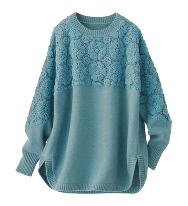 BELLUNA（ベルーナ）の「ふんわりフラワーレースニット（ニット・セーター）」｜詳細画像