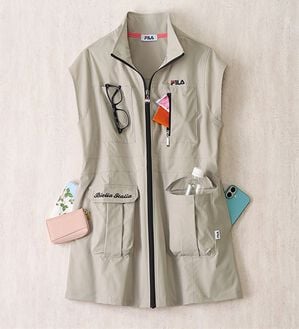 ルフラン（ルフラン）の「＜ＦＩＬＡ＞キャップスリーブお散歩ベスト（ベスト）」｜ベージュ