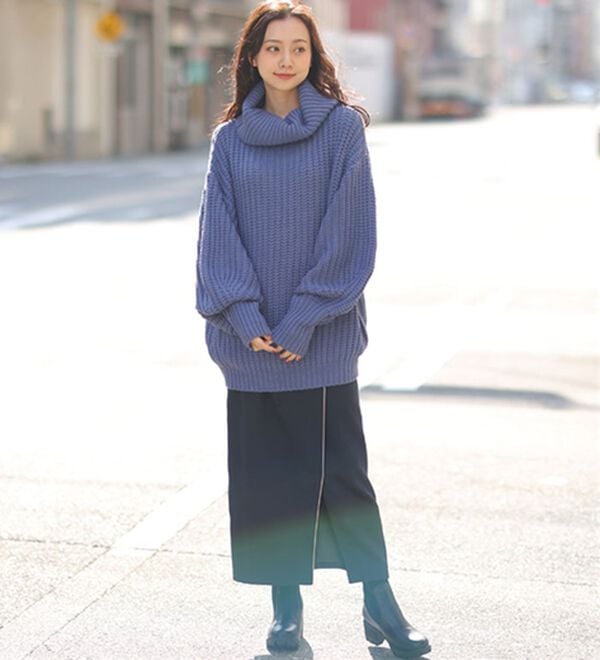 A HAPPY MARILYN（アハッピーマリリン）の「【Ｌ～４Ｌ】カラーを楽しむおしゃゆるチャンキーニット（ニット・セーター）」｜詳細画像