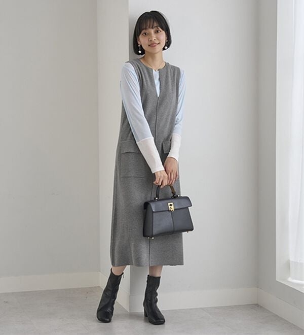 BELLUNA（ベルーナ）の「綿１００％ニットジャンパースカート（ジャンパースカート）」｜詳細画像