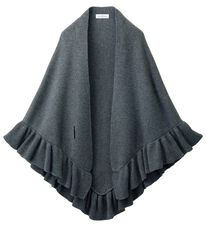 BELLUNA（ベルーナ）の「オンワード樫山＜ＭＡＩＳＯＮ　Ｄ’ＡＺＵＲ＞　ウール入り三角フリルストール（ストール・スカーフ・マフラー）」