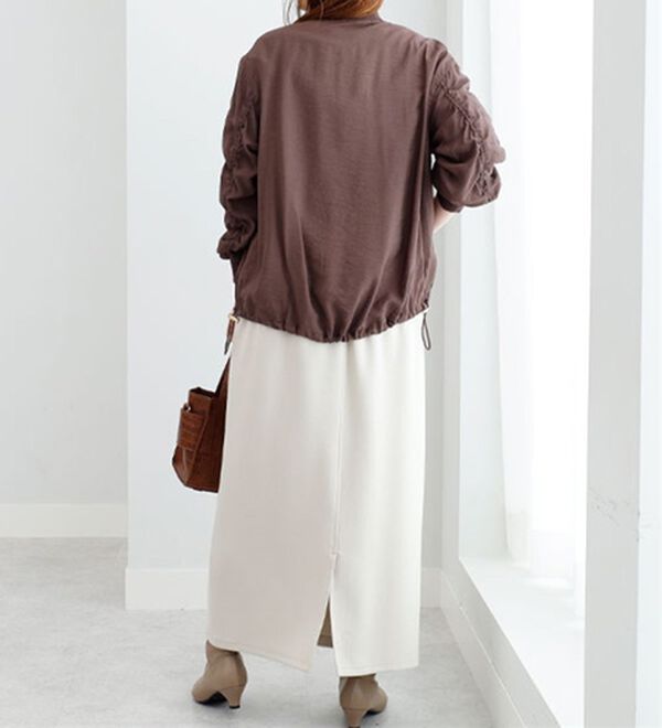 BELLUNA（ベルーナ）の「袖シャーリングデザインシアーブルゾン（ブルゾン）」｜詳細画像