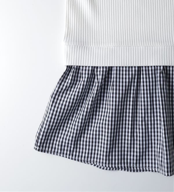 BELLUNA（ベルーナ）の「衿付きVネック異素材切替チュニック（チュニック）」｜詳細画像