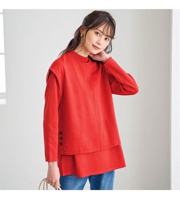 BELLUNA（ベルーナ）の「ベスト付ニットチュニックアンサンブル（アンサンブル）」｜詳細画像