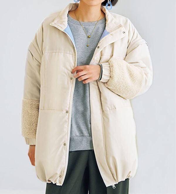 BELLUNA（ベルーナ）の「ベストにもなる！はっ水ヤク混中わたビッグコート（ハーフコート）」｜詳細画像