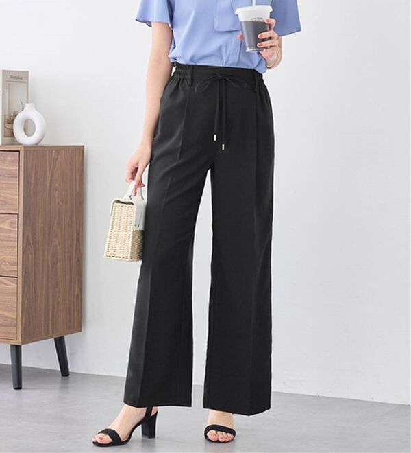 alotta（アロッタ）の「軽やかウエストリボンワイドパンツ（ワイドパンツ・ガウチョ）」｜詳細画像