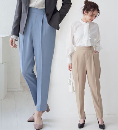 A HAPPY MARILYN（アハッピーマリリン）の「【Ｌ～６Ｌ】＜低身長さん高身長さん対応＞スラっと美脚ストレッチテーパードパンツ（テーパードパンツ）」