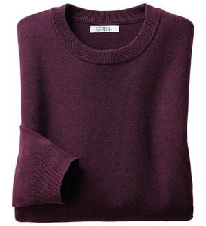 「＜シンプル＆プラス＞毎日着たいシンプルニット（メンズニット・セーター）」｜ワイン