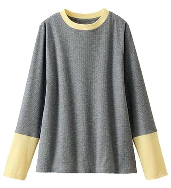 BELLUNA（ベルーナ）の「配色リブ素材クルーネックプルオーバー（カットソー）」｜詳細画像
