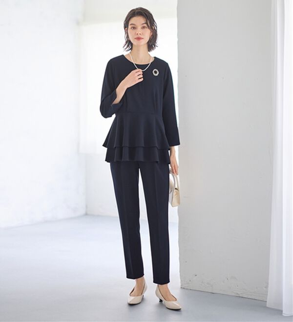 GeeRA（ジーラ）の「【2点セット】ペプラムティアードブラウスセットアップ（その他スーツ）」｜詳細画像