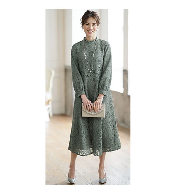 BELLUNA（ベルーナ）の「フリルデザイン総レースワンピース（その他ワンピース）」｜詳細画像