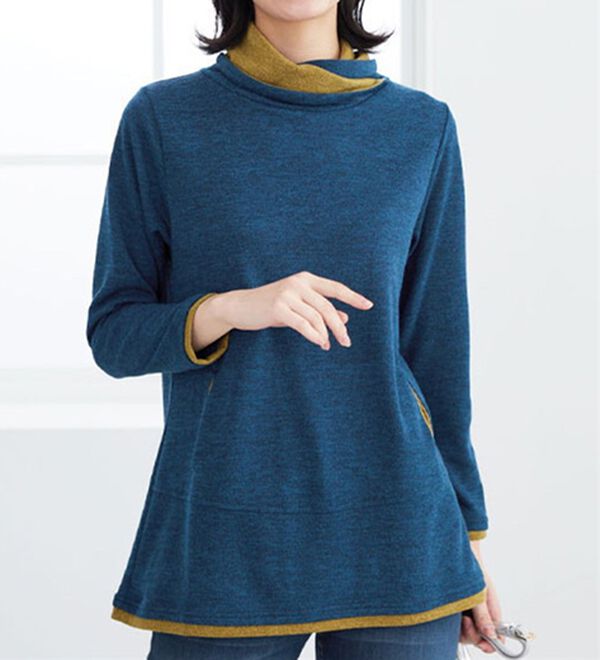 BELLUNA（ベルーナ）の「衿デザイン配色チュニック（チュニック）」｜詳細画像