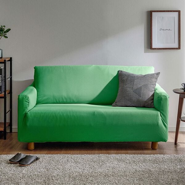 iellio（イエリオ）の「お買得！ワッフルソファカバー＜洗える・伸縮・ソファーカバー・肘あり・肘なし・１人掛・２人掛・３人掛＞（ソファーカバー）」｜ディープグリーン