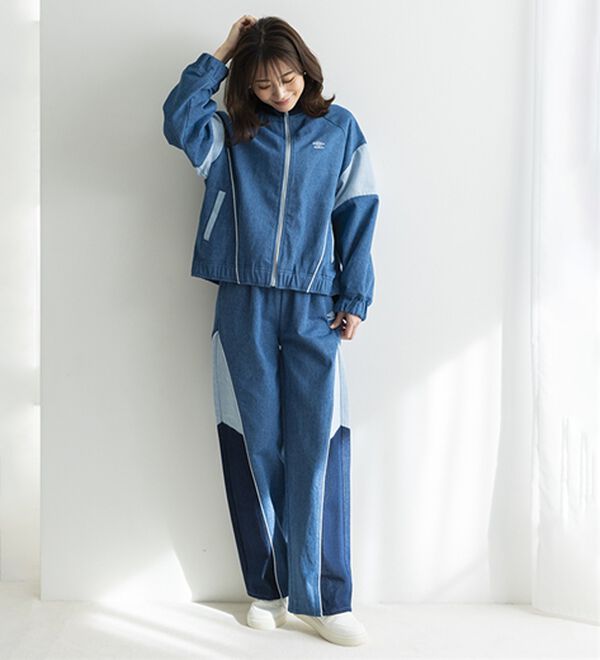 BELLUNA（ベルーナ）の「【ｕｍｂｒｏ】切替デニムパンツ（ワイドパンツ・ガウチョ）」｜詳細画像