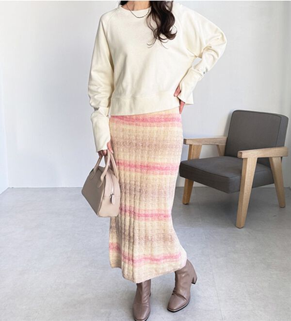 GeeRA（ジーラ）の「グラデーションニットスカート（ロングスカート）」｜詳細画像