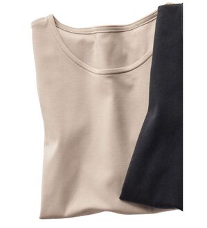 VINNO（ヴィノ）の「＜日本製＞肌に優しい綿１００％保温インナー（カットソー）」｜アッシュグレー