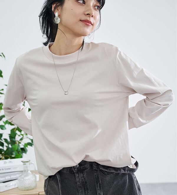 BELLUNA（ベルーナ）の「綿１００腰まわりゆったりリブデザインチュニック（カットソー）」｜詳細画像