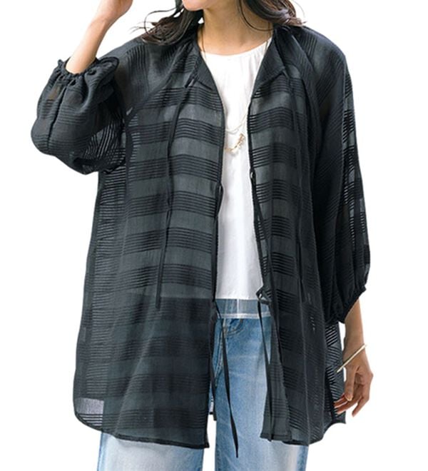 ルフラン（ルフラン）の「ゆるぽわ＊綿１００％リボンブラウス（ブラウス）」｜詳細画像