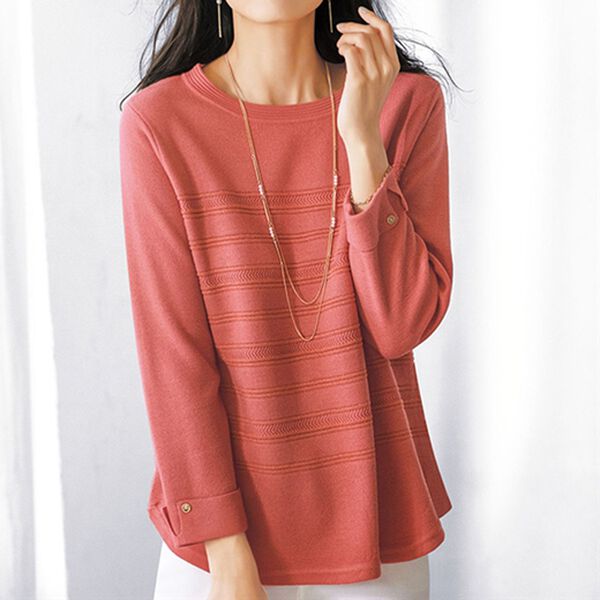 BELLUNA（ベルーナ）の「ラメ入りミラノリブ編地切替プルオーバー（ニット・セーター）」｜詳細画像