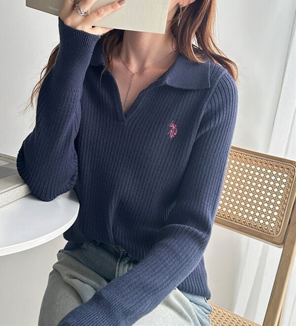 GeeRA（ジーラ）の「【U.S. POLO ASSN.】ポロ衿リブニット（ニット・セーター）」｜詳細画像